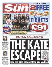 The Sun (UK) Newspaper Front Page for 10 August 2013