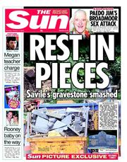 The Sun (UK) Newspaper Front Page for 11 October 2012