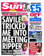The Sun (UK) Newspaper Front Page for 11 November 2012