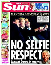 The Sun (UK) Newspaper Front Page for 11 December 2013