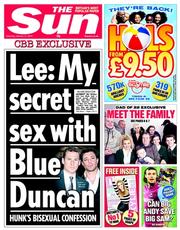 The Sun (UK) Newspaper Front Page for 11 January 2014