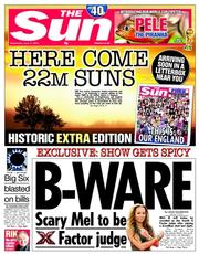 The Sun (UK) Newspaper Front Page for 11 June 2014