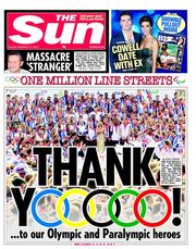 The Sun (UK) Newspaper Front Page for 11 September 2012