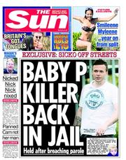 The Sun (UK) Newspaper Front Page for 12 April 2013