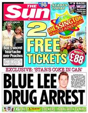 The Sun (UK) Newspaper Front Page for 12 April 2014