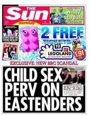 The Sun (UK) Newspaper Front Page for 12 May 2013
