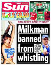 The Sun (UK) Newspaper Front Page for 12 July 2013