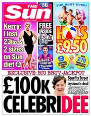 The Sun (UK) Newspaper Front Page for 12 July 2014