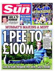 The Sun (UK) Newspaper Front Page for 12 September 2012