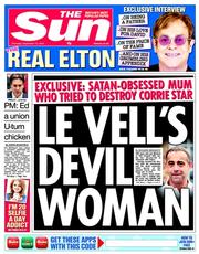 The Sun (UK) Newspaper Front Page for 12 September 2013