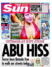 The Sun (UK) Newspaper Front Page for 13 November 2012