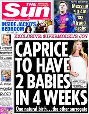 The Sun (UK) Newspaper Front Page for 13 June 2013