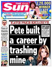 The Sun (UK) Newspaper Front Page for 14 October 2013