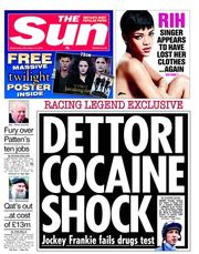 The Sun (UK) Newspaper Front Page for 14 November 2012