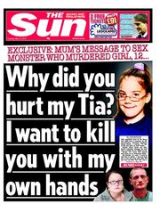 The Sun (UK) Newspaper Front Page for 14 May 2013