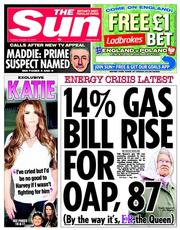 The Sun (UK) Newspaper Front Page for 15 October 2013