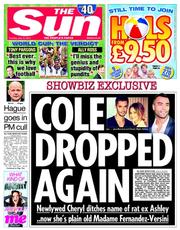 The Sun (UK) Newspaper Front Page for 15 July 2014
