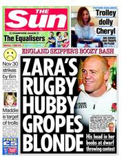 The Sun (UK) Newspaper Front Page for 15 September 2011