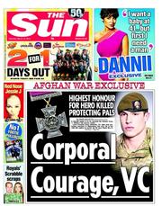 The Sun (UK) Newspaper Front Page for 16 March 2013