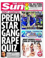 The Sun (UK) Newspaper Front Page for 16 May 2013