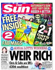 The Sun (UK) Newspaper Front Page for 16 July 2011