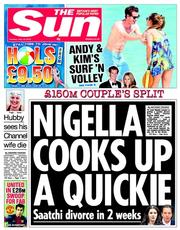 The Sun (UK) Newspaper Front Page for 16 July 2013