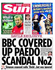 The Sun (UK) Newspaper Front Page for 17 October 2012