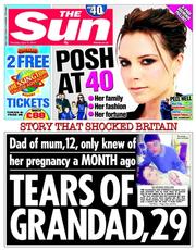 The Sun (UK) Newspaper Front Page for 17 April 2014