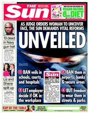 The Sun (UK) Newspaper Front Page for 17 September 2013