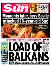 The Sun (UK) Newspaper Front Page for 18 October 2012