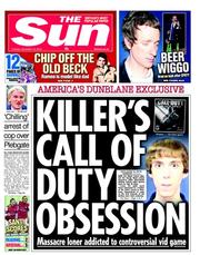 The Sun (UK) Newspaper Front Page for 18 December 2012