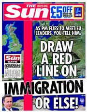 The Sun (UK) Newspaper Front Page for 18 December 2013