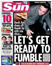 The Sun (UK) Newspaper Front Page for 18 February 2014