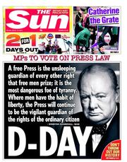 The Sun (UK) Newspaper Front Page for 18 March 2013
