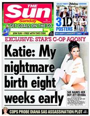 The Sun (UK) Newspaper Front Page for 18 August 2013