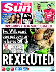The Sun (UK) Newspaper Front Page for 18 September 2013