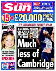 The Sun (UK) Newspaper Front Page for 19 October 2013