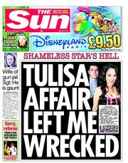 The Sun (UK) Newspaper Front Page for 19 November 2012