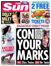 The Sun (UK) Newspaper Front Page for 19 April 2014