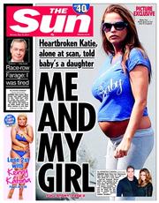 The Sun (UK) Newspaper Front Page for 19 May 2014