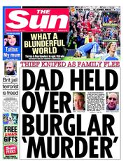 The Sun (UK) Newspaper Front Page for 19 September 2011