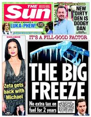 The Sun (UK) Newspaper Front Page for 1 October 2013