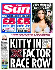 The Sun (UK) Newspaper Front Page for 1 November 2011