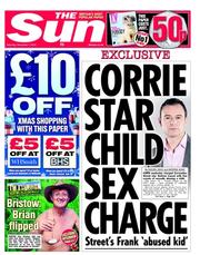 The Sun (UK) Newspaper Front Page for 1 December 2012