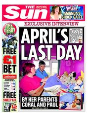 The Sun (UK) Newspaper Front Page for 1 June 2013