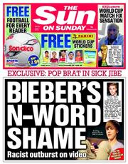 The Sun (UK) Newspaper Front Page for 1 June 2014