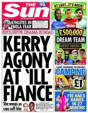 The Sun (UK) Newspaper Front Page for 1 August 2014