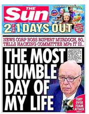The Sun (UK) Newspaper Front Page for 20 July 2011
