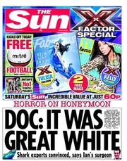The Sun (UK) Newspaper Front Page for 20 August 2011