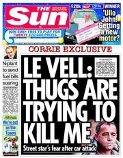 The Sun (UK) Newspaper Front Page for 21 October 2013